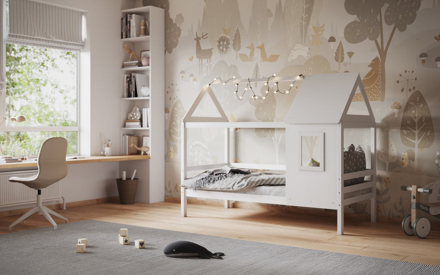 Flair White Wooden Nature Treehouse Bed