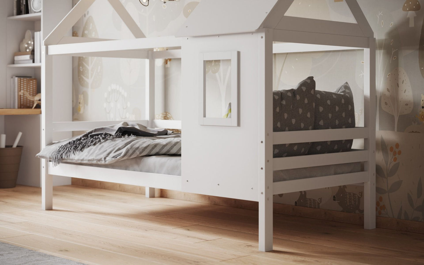 Flair White Wooden Nature Treehouse Bed
