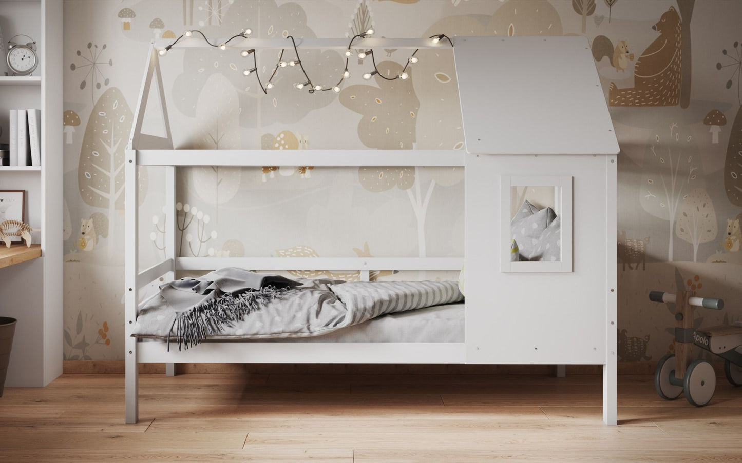 Flair White Wooden Nature Treehouse Bed