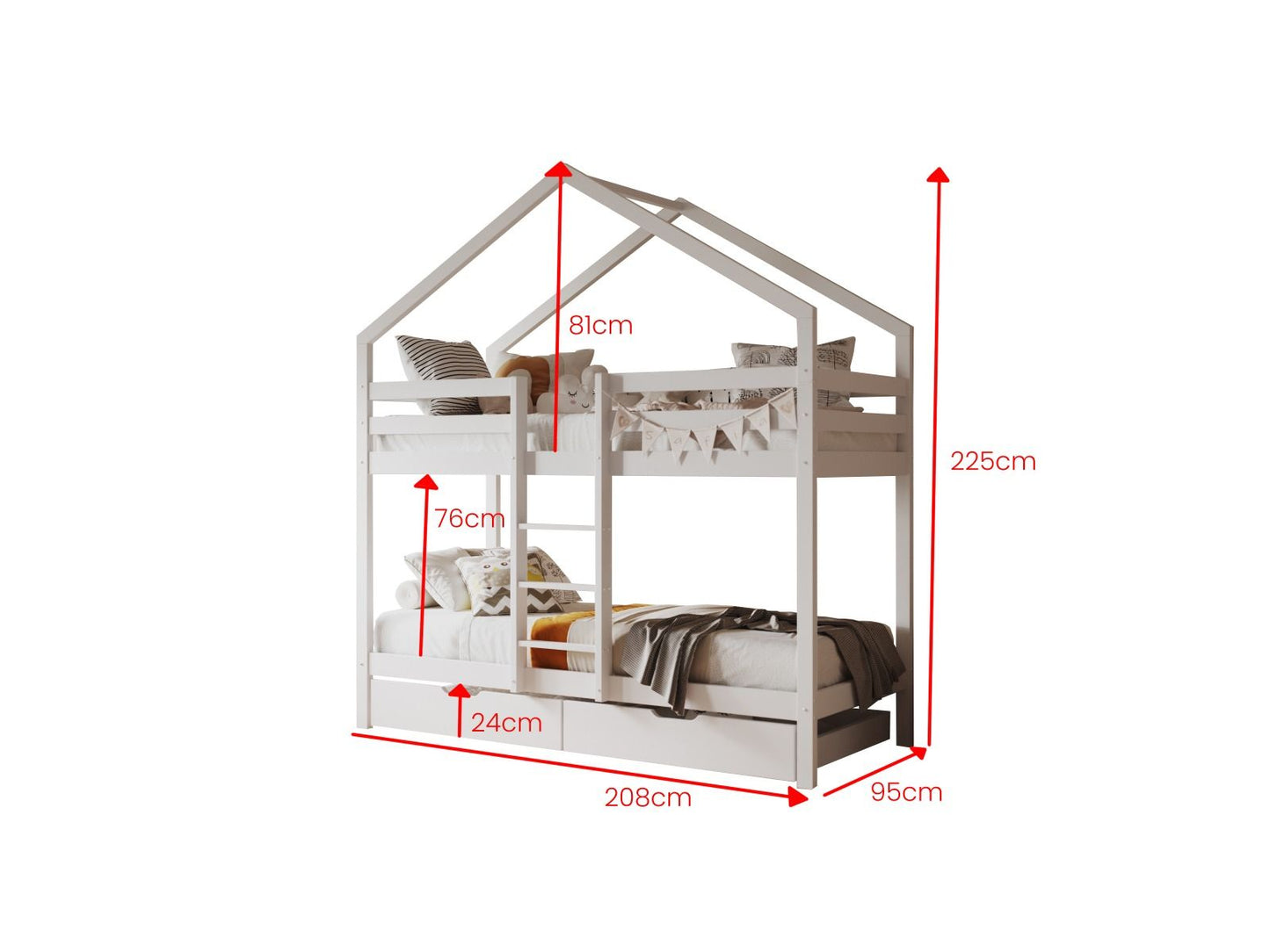 Flair Nest House Bunk Bed with Optional Storage