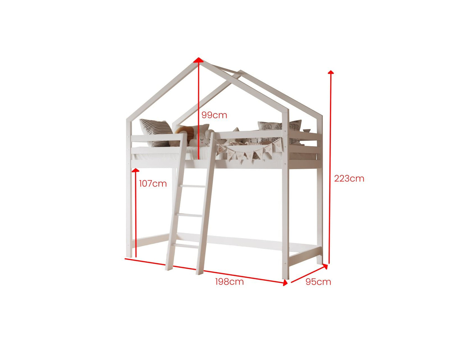 Flair Nook House Midsleeper Wooden Bed