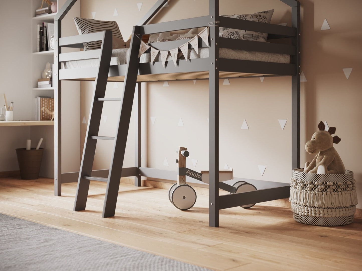 Flair Nook House Midsleeper Wooden Bed