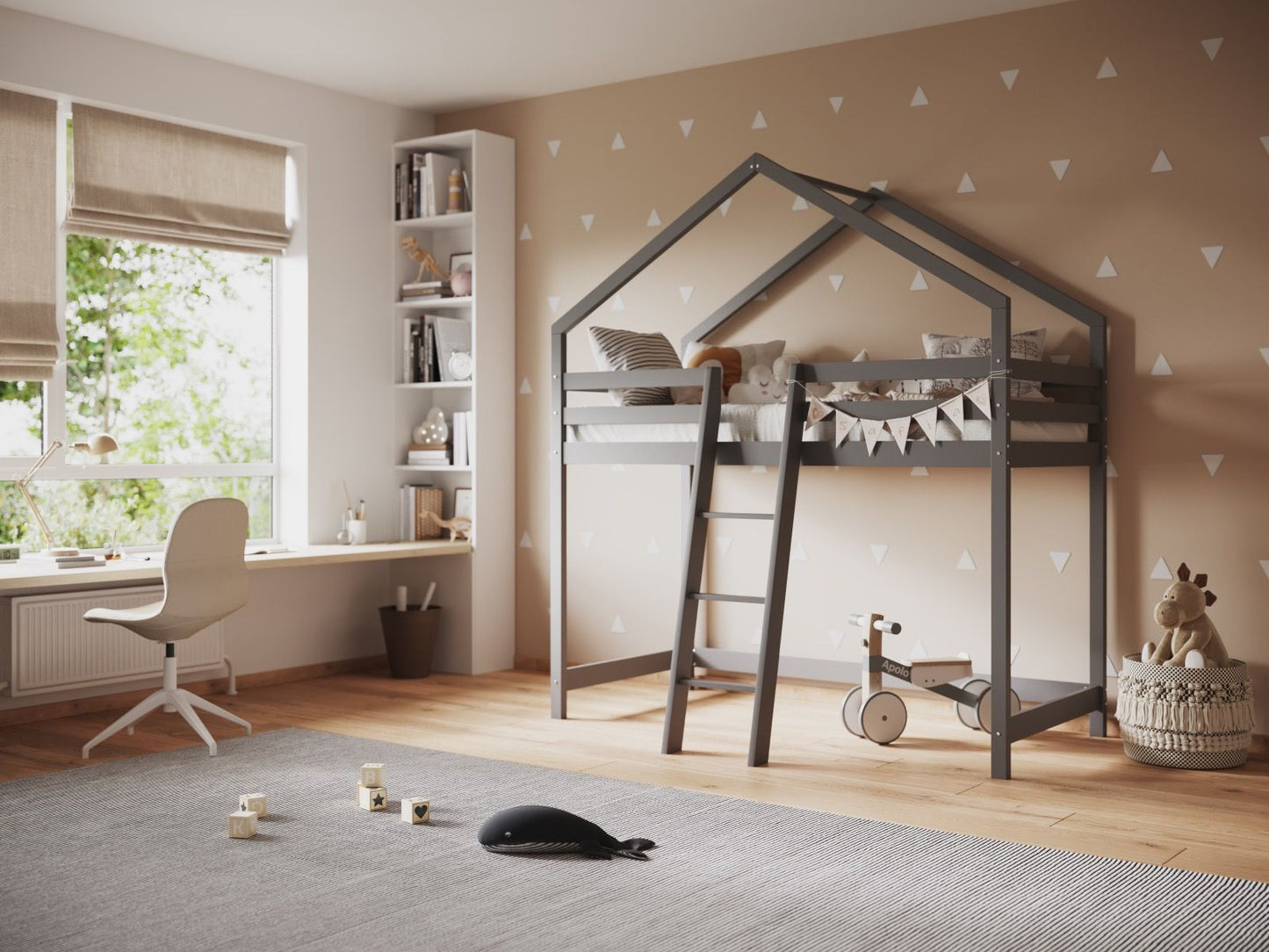 Flair Nook House Midsleeper Wooden Bed