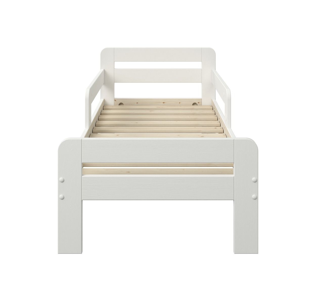 Noomi Wooden Toddler Bed With Side Rails White (FSC-CERTIFIED)