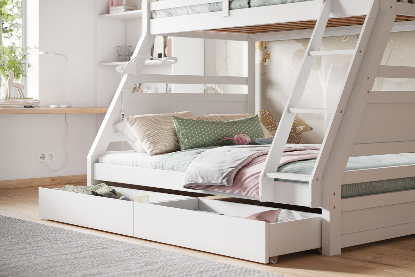 Flair Ollie Triple Bunk Bed - White
