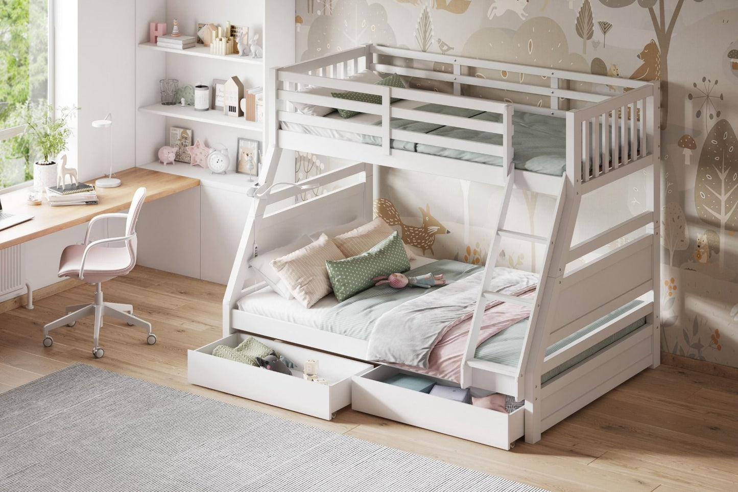 Flair Ollie Triple Bunk Bed - White
