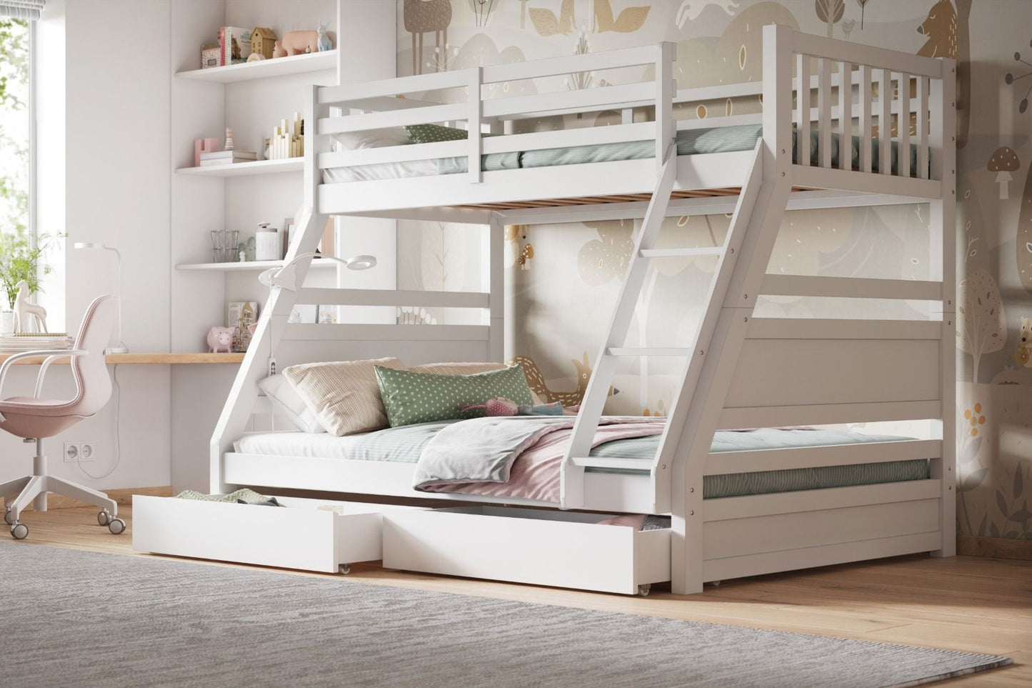 Flair Ollie Triple Bunk Bed - White