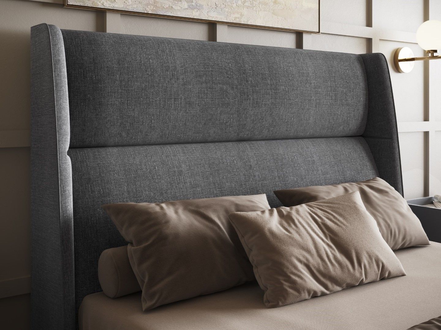 Flair Grey Fabric Rumba Ottoman Bed