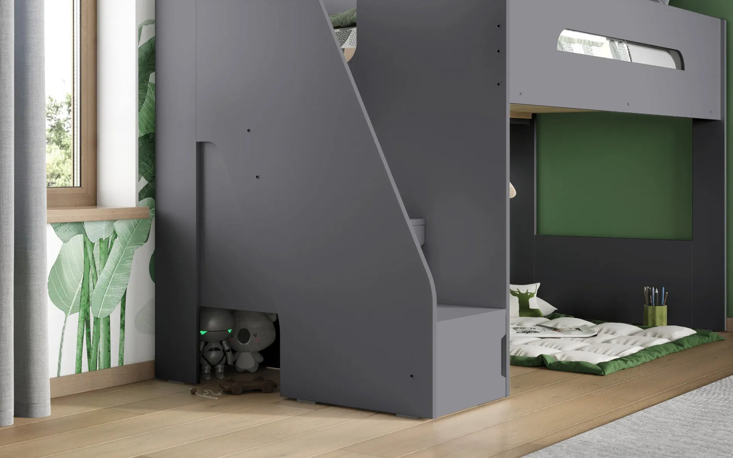 Flair Stepaside Staircase High Sleeper Frame - Grey