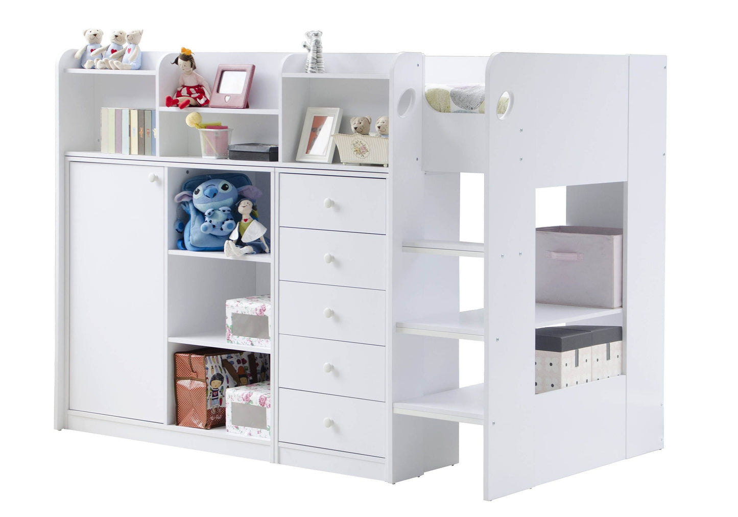 Flair Wizard Junior Mid High Sleeper Storage Station - White
