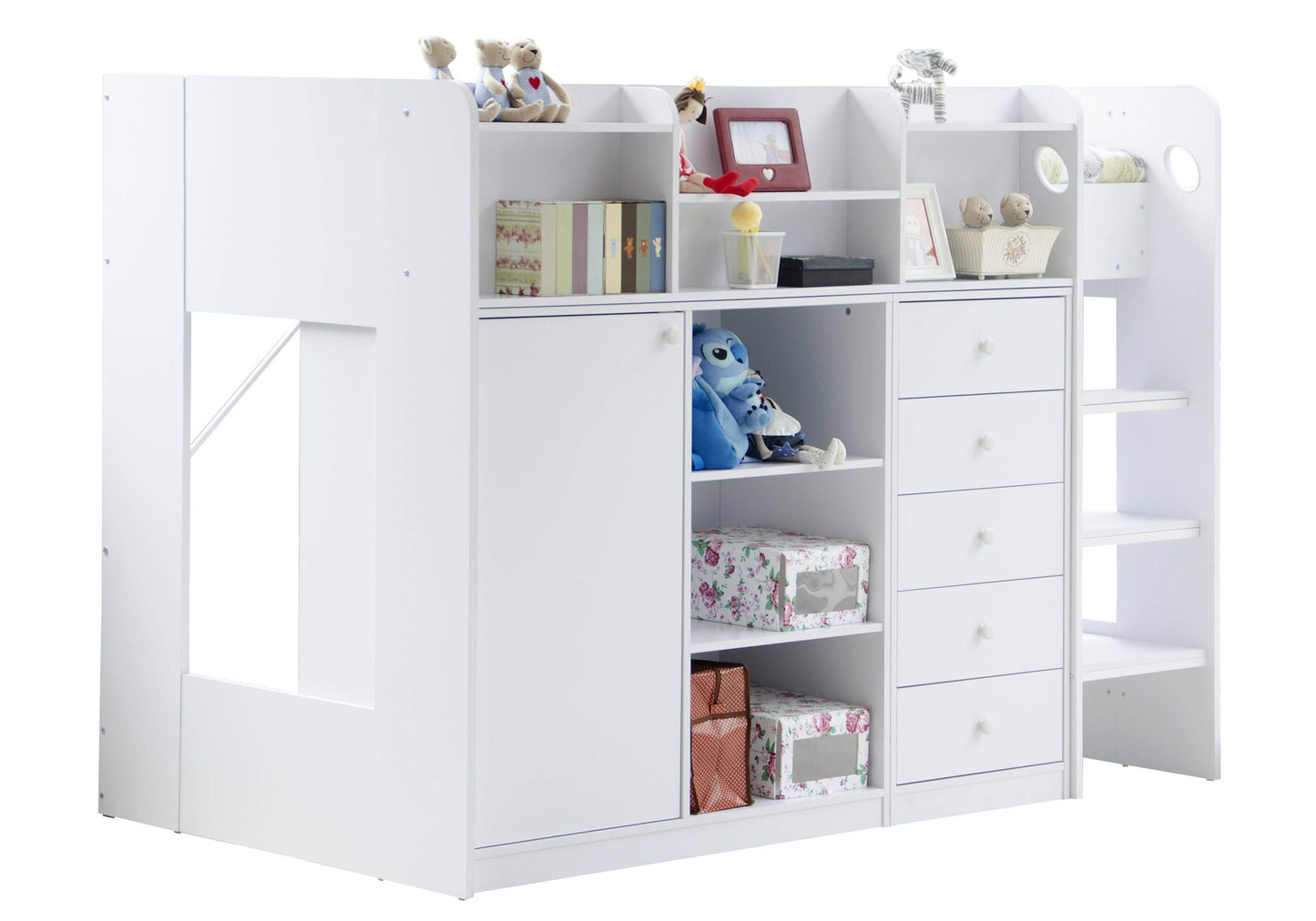 Flair Wizard Junior Mid High Sleeper Storage Station - White