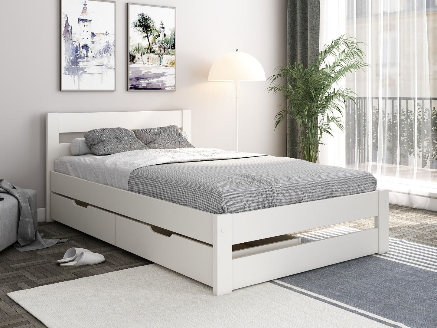 Noomi Tera Solid Wood Small Double Bed (FSC-CERTIFIED)