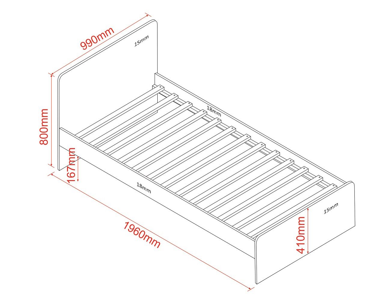 Flair Wizard Single Bed Frame - Grey