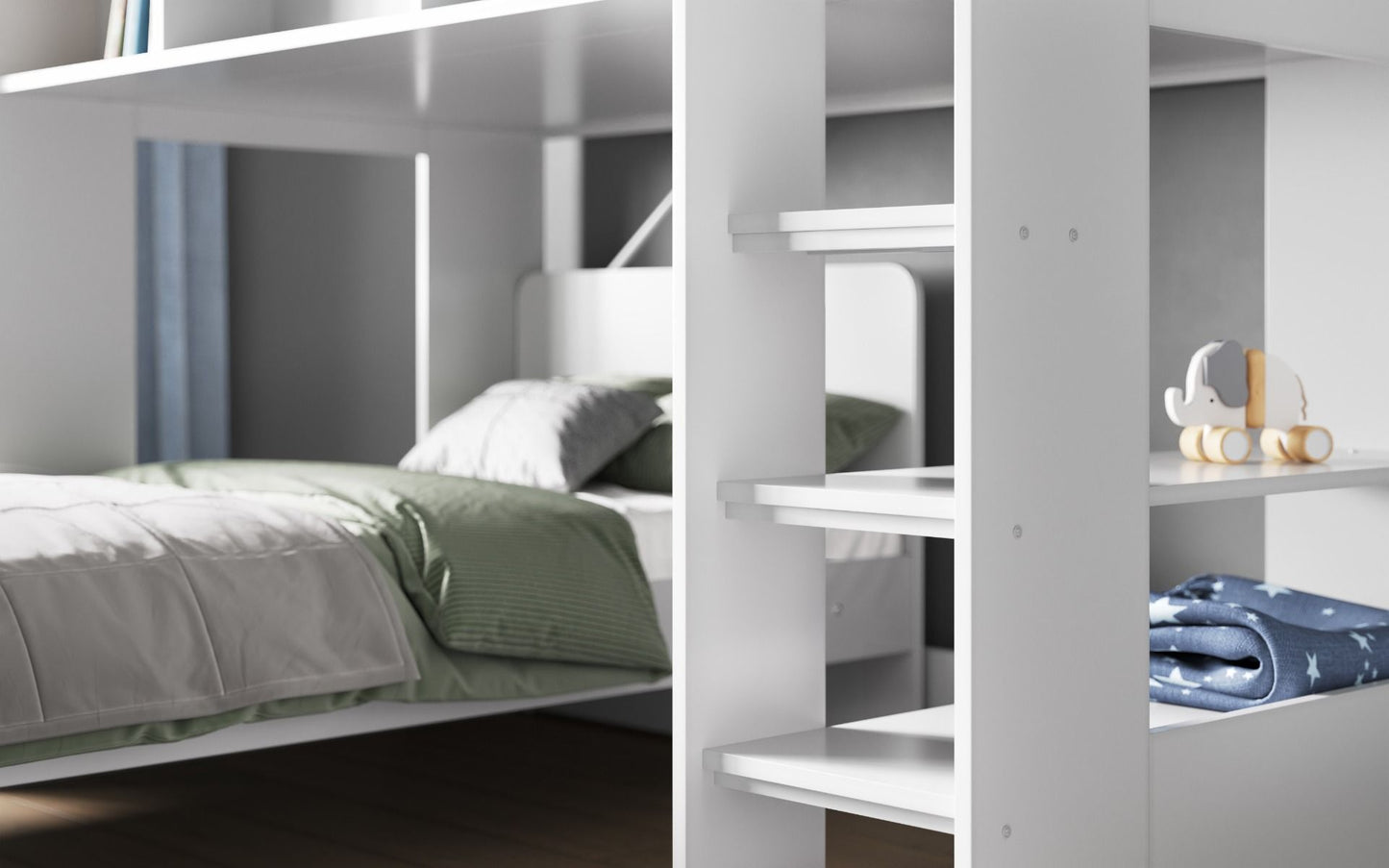 Flair Wizard Junior L Shaped Bunk Bed - White