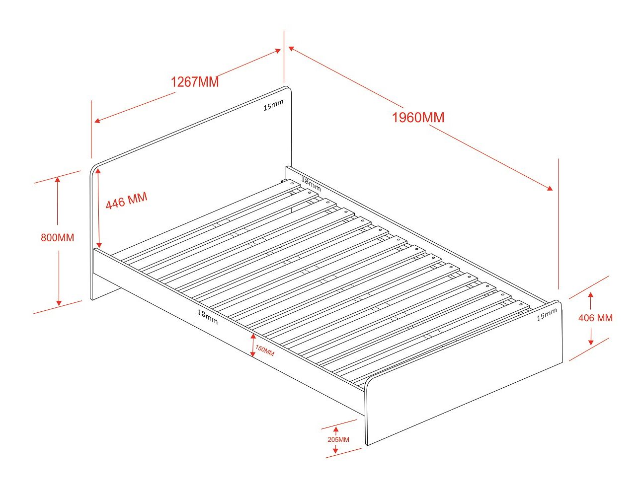 Flair Wizard Small Double Bed Frame - White