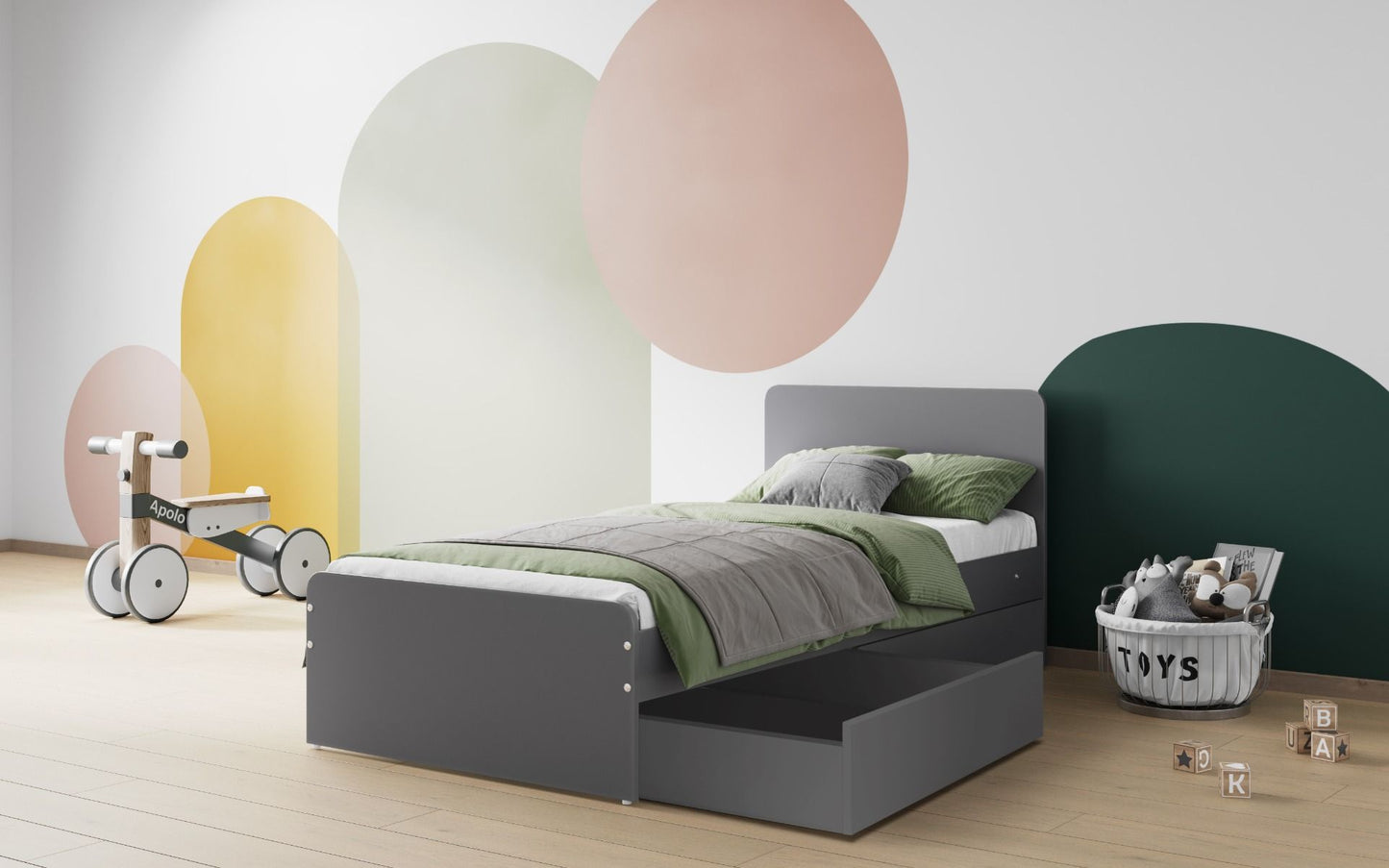 Flair Wizard Single Bed Frame - Grey