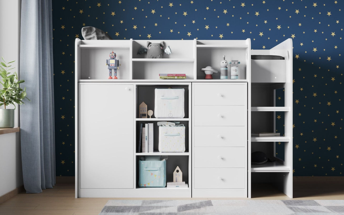 Flair Wizard Junior Mid High Sleeper Storage Station - White
