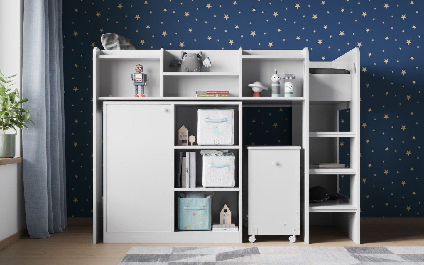 Flair Wizard Junior Mid High Sleeper Workstation - White