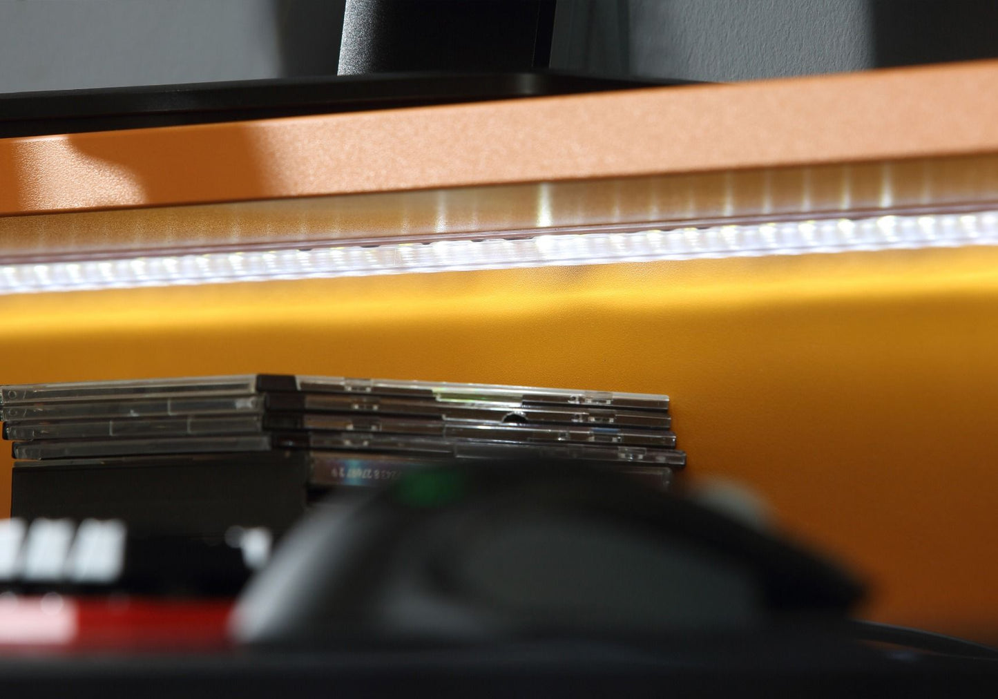 Flair Power Y Led Gaming Desk Orange and Black