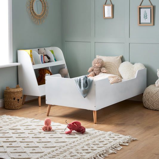 Obaby Maya Single Bed - White with Natural 190 x 90