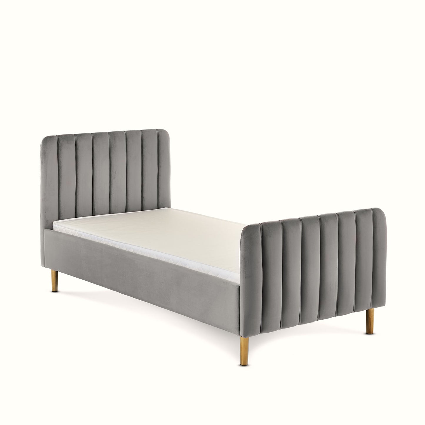 Obaby Gatsby Single Bed - Velvet Grey 190 x 90