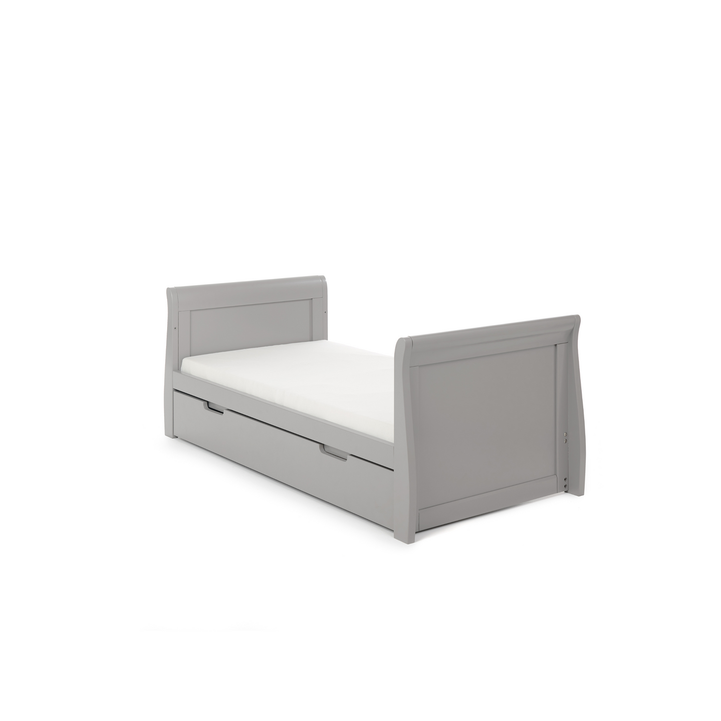 Obaby Stamford Classic Sleigh Cot Bed - Warm Grey 140 x 70