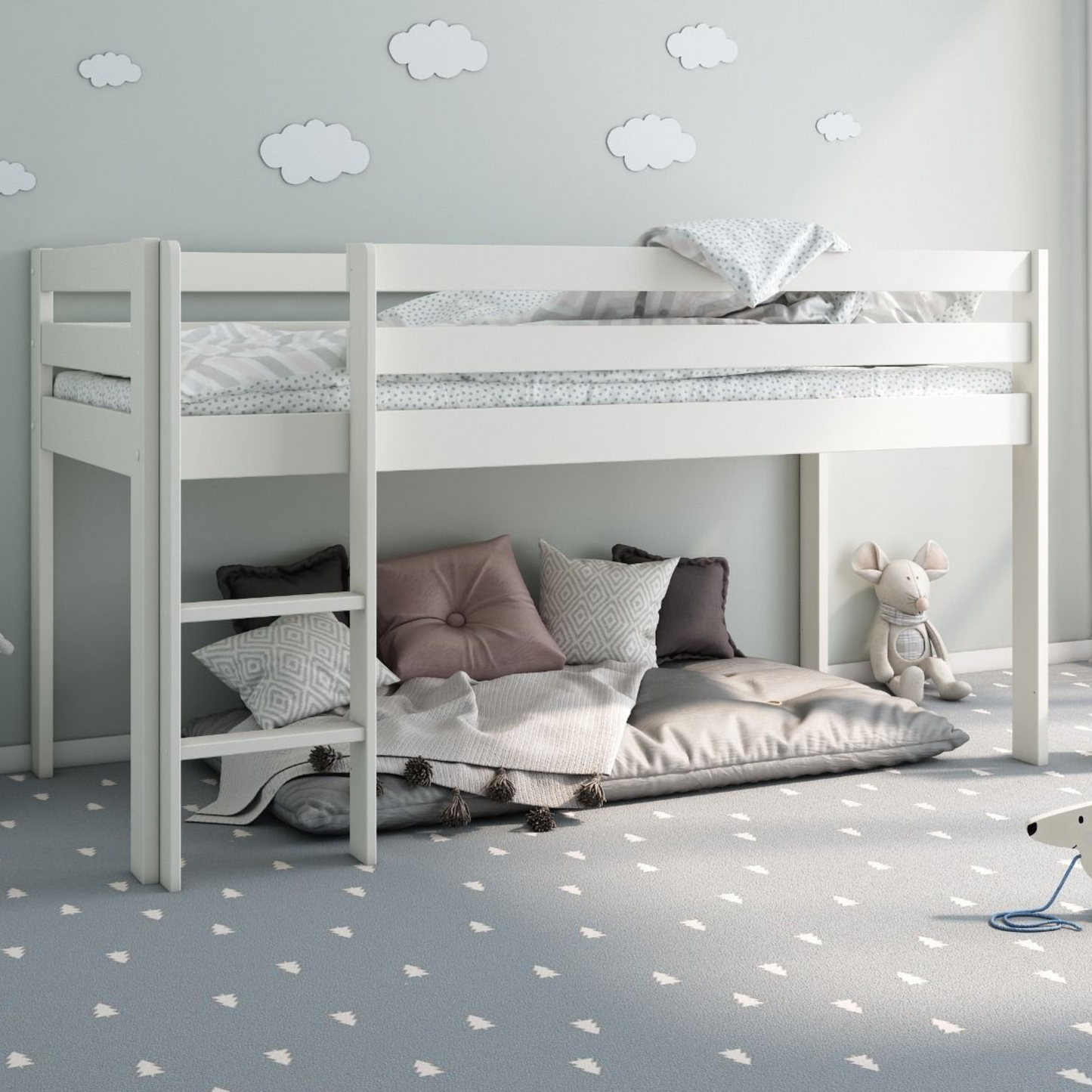 Noomi Nora Solid Wood Midsleeper Frame and Accessories (FSC-CERTIFIED)