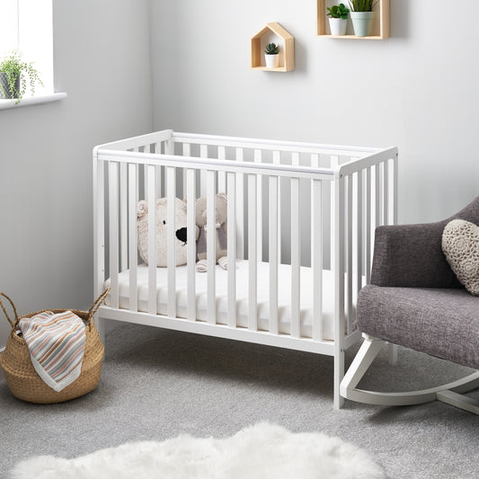 Obaby Bantam Space Saver Cot - White 100 x 50
