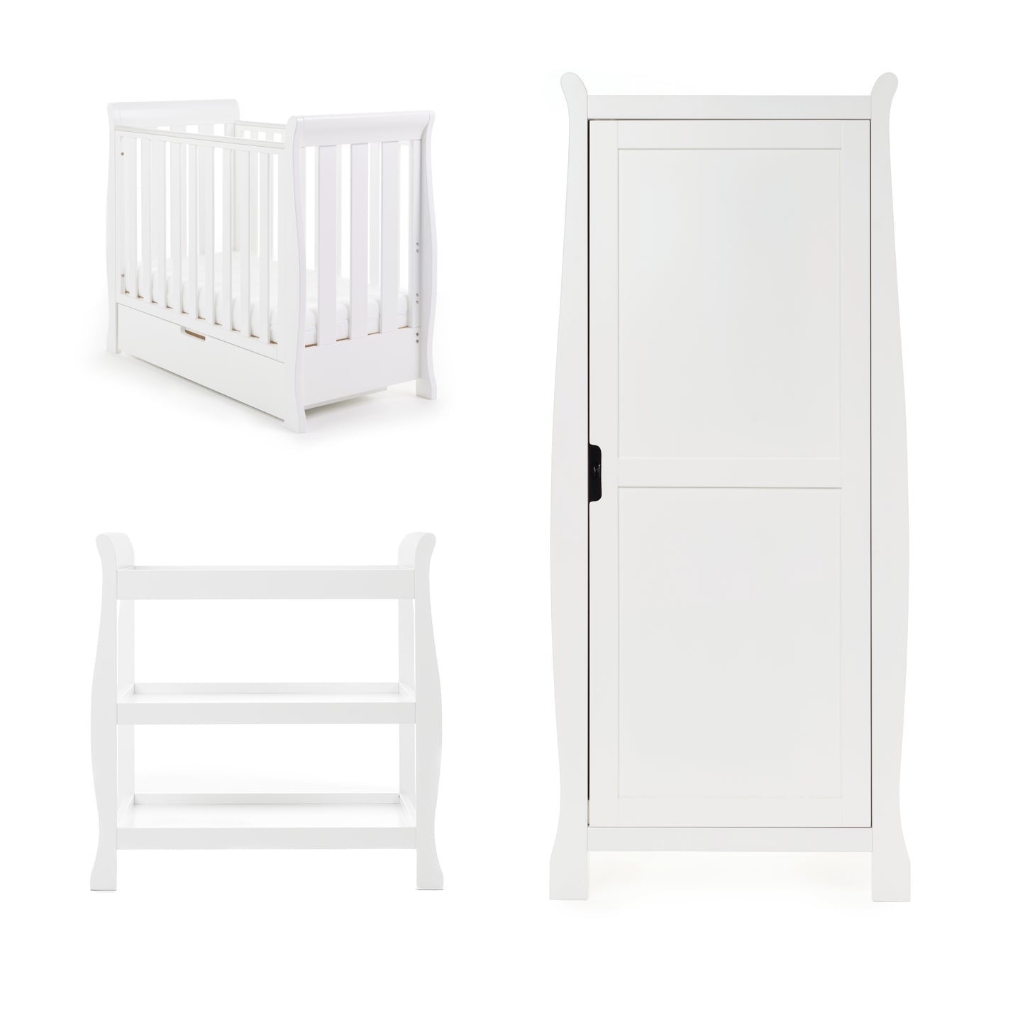 Obaby Stamford Space Saver 3 Piece Room Set - White 100 x 50