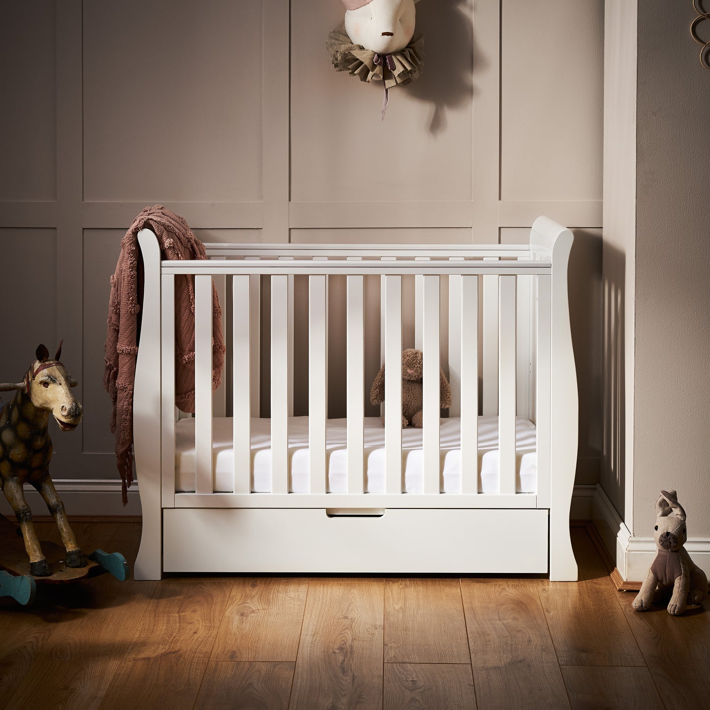 Obaby Stamford Space Saver Cot - White 100 x 50