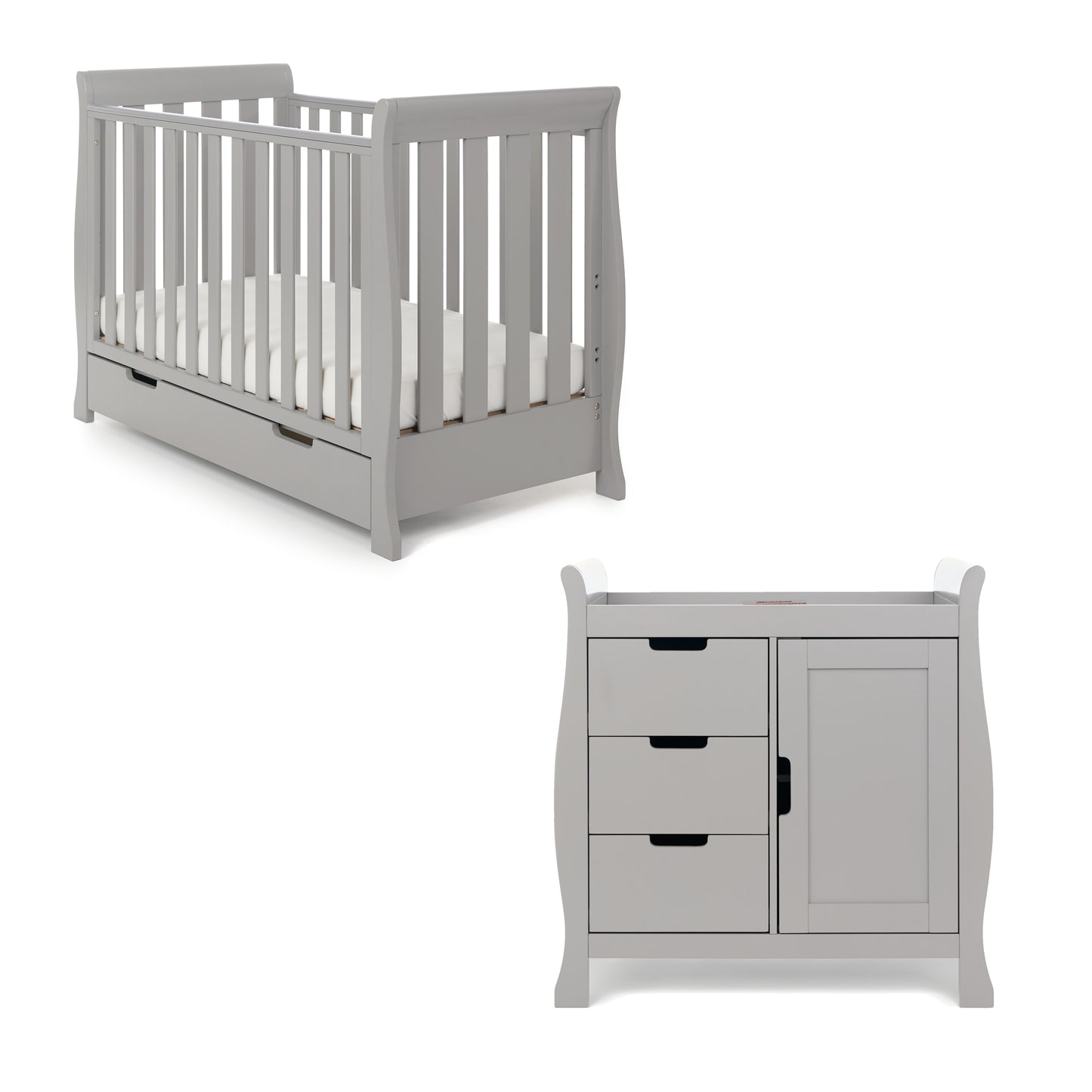 Obaby Stamford Mini 2 Piece Room Set - Warm Grey 120 x 60