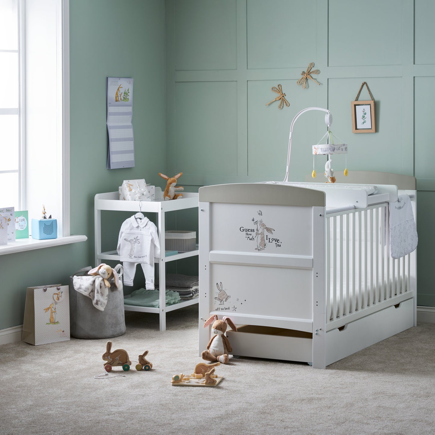 Obaby Grace Inspire Cot Bed - Guess - Scribble 140 x 70