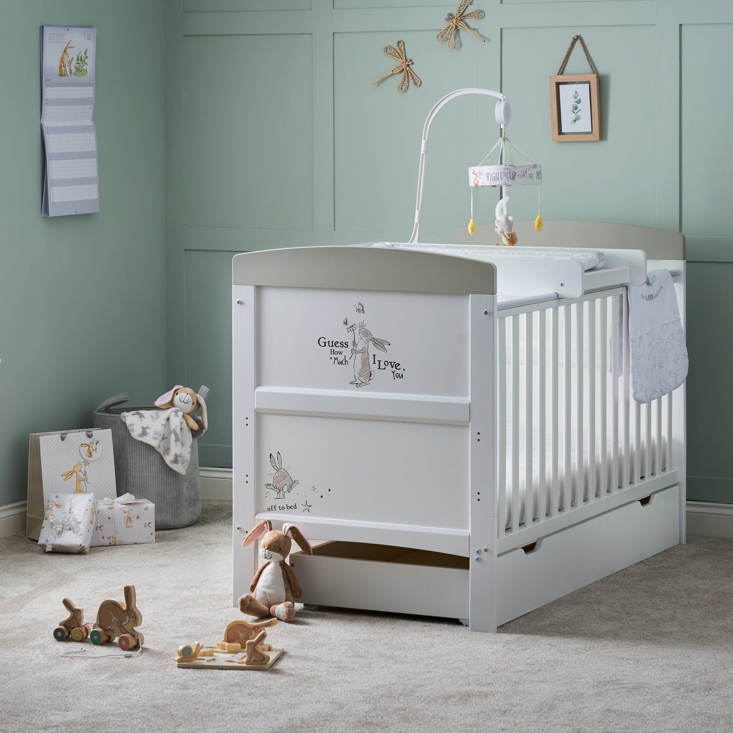 Obaby Grace Inspire Cot Bed - Guess - Scribble 140 x 70