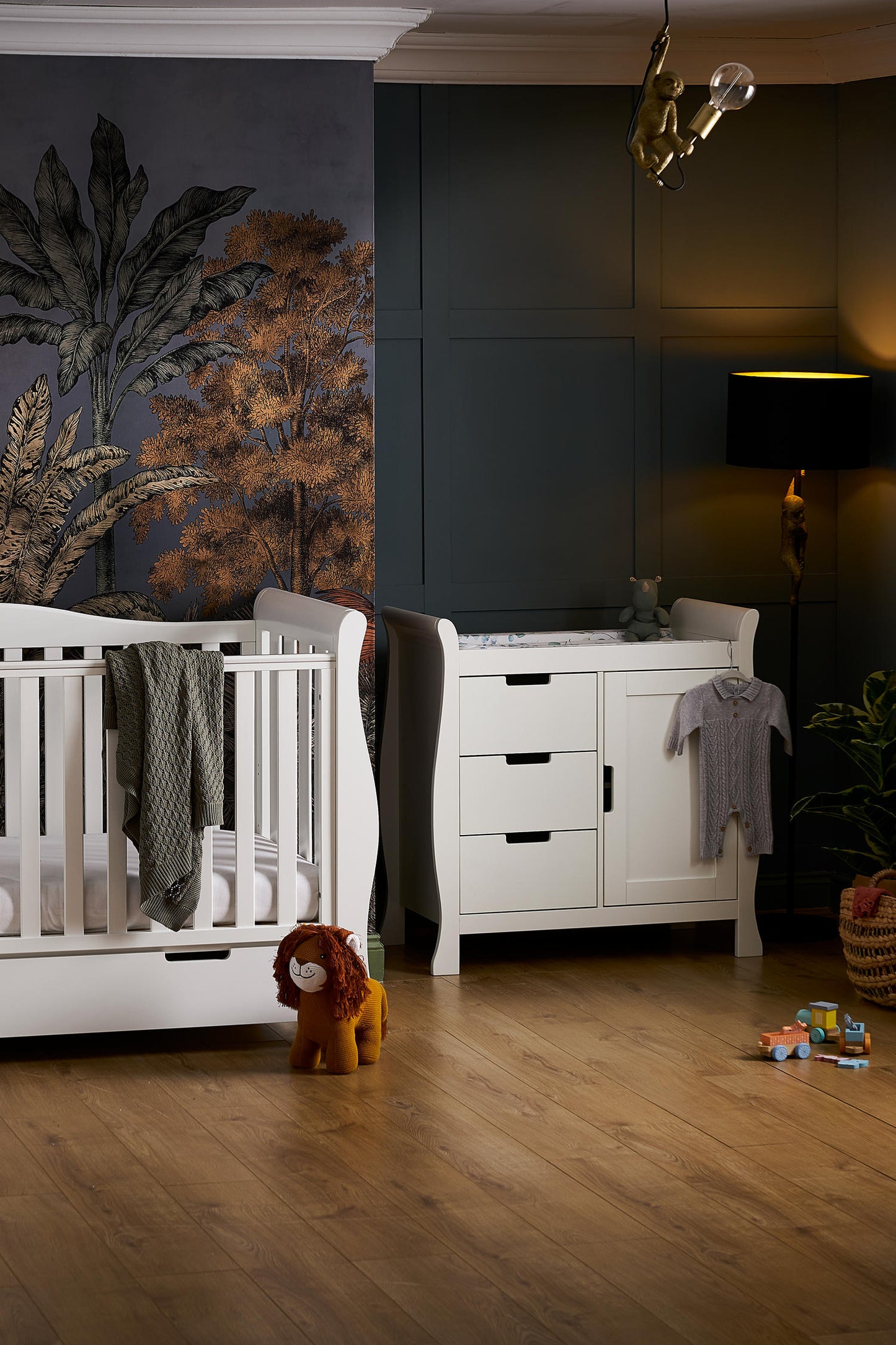 Obaby Stamford Luxe Sleigh 2 Piece Room Set - White 140 x 70