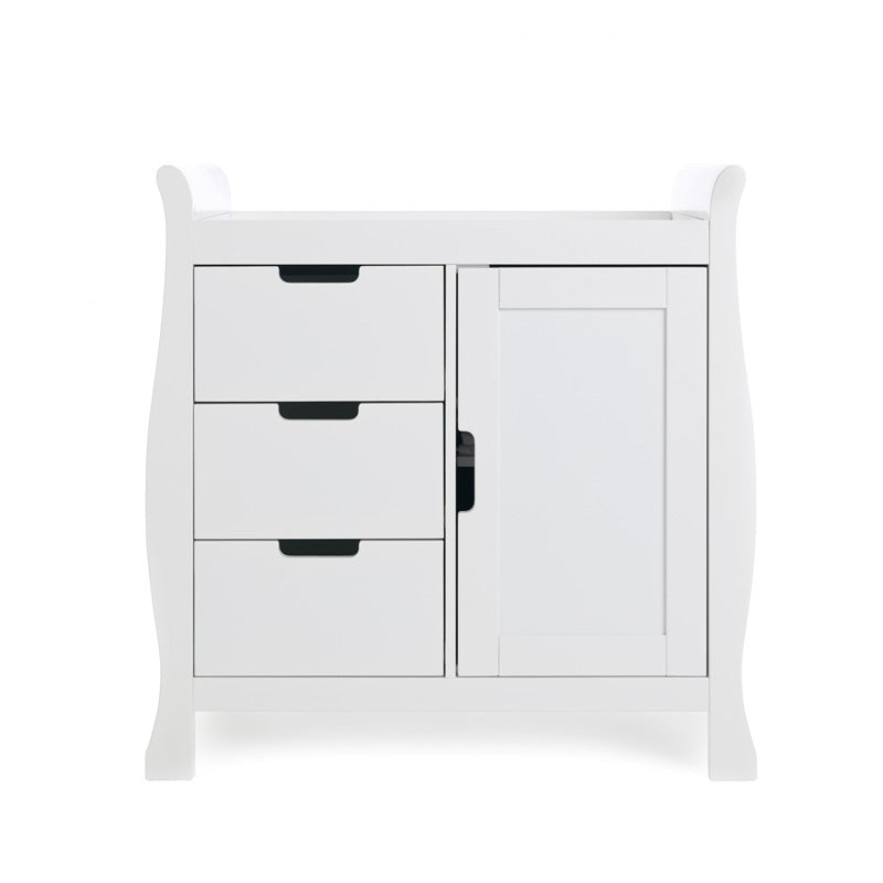 Obaby Stamford Luxe Sleigh 3 Piece Room Set - White 140 x 70