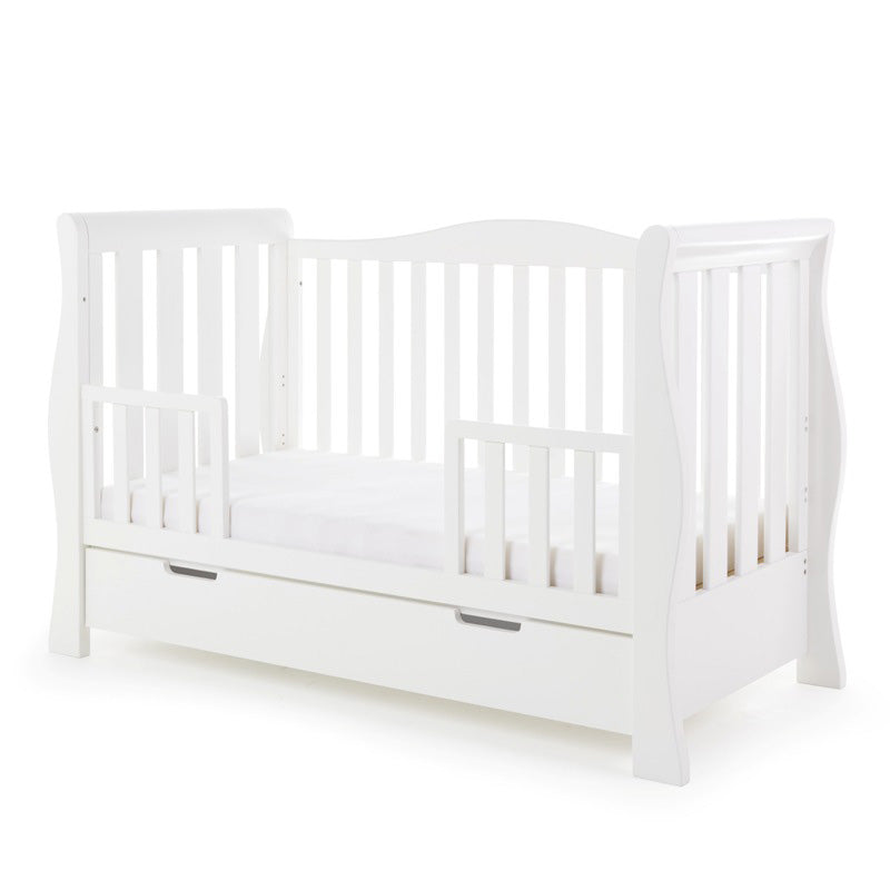 Obaby Stamford Luxe Sleigh Cot Bed - White 140 x 70