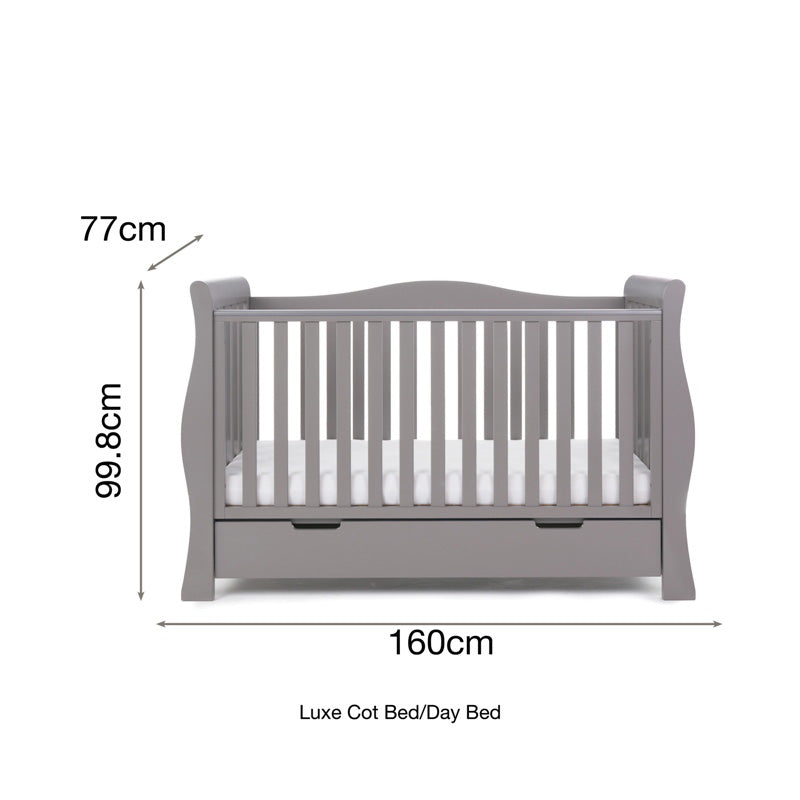 Obaby Stamford Luxe Sleigh 7 Piece Room Set - Taupe Grey 140 x 70