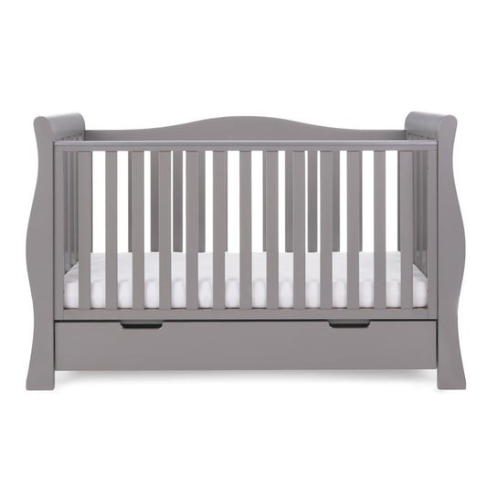 Obaby Stamford Luxe Sleigh Cot Bed - Taupe Grey 140 x 70