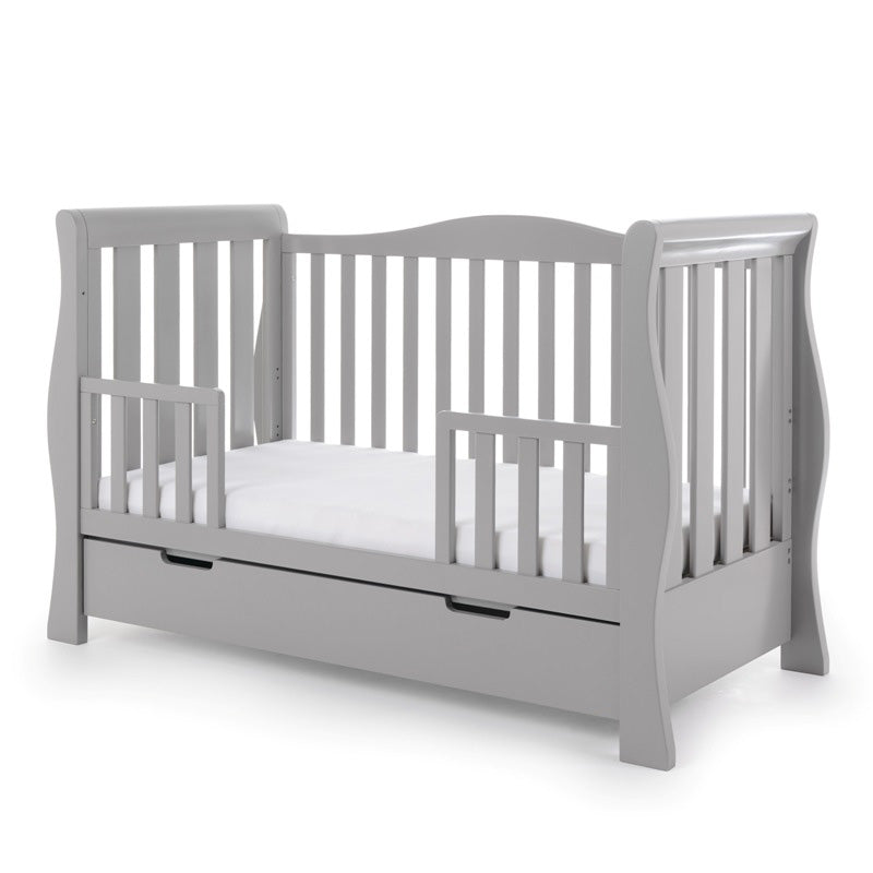 Obaby Stamford Luxe Sleigh Cot Bed - Warm Grey 140 x 70