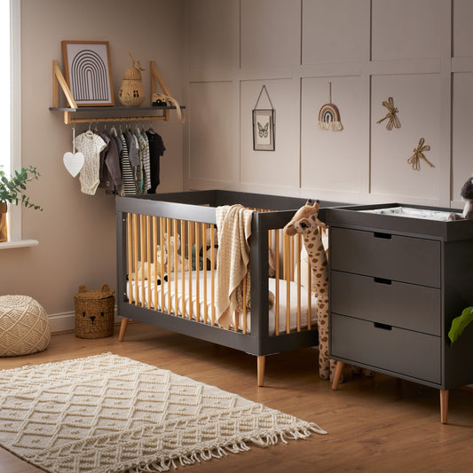 Obaby Maya 2 Piece Room Set - Slate with Natural