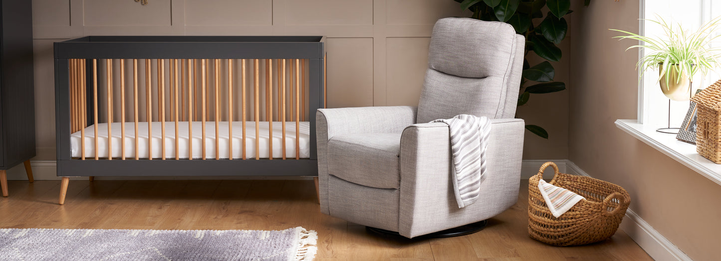 Obaby Savannah Swivel Glider Recliner Chair – Pebble