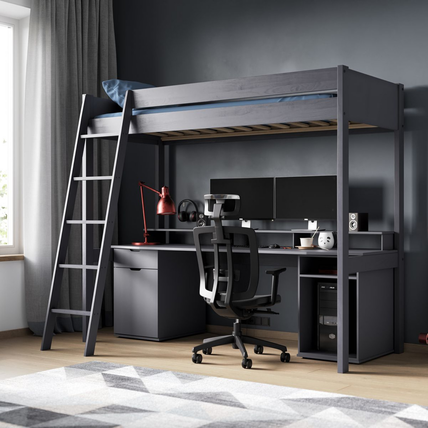 Noomi Tera Solid Wood Small Double Gaming High Sleeper (FSC-CERTIFIED)