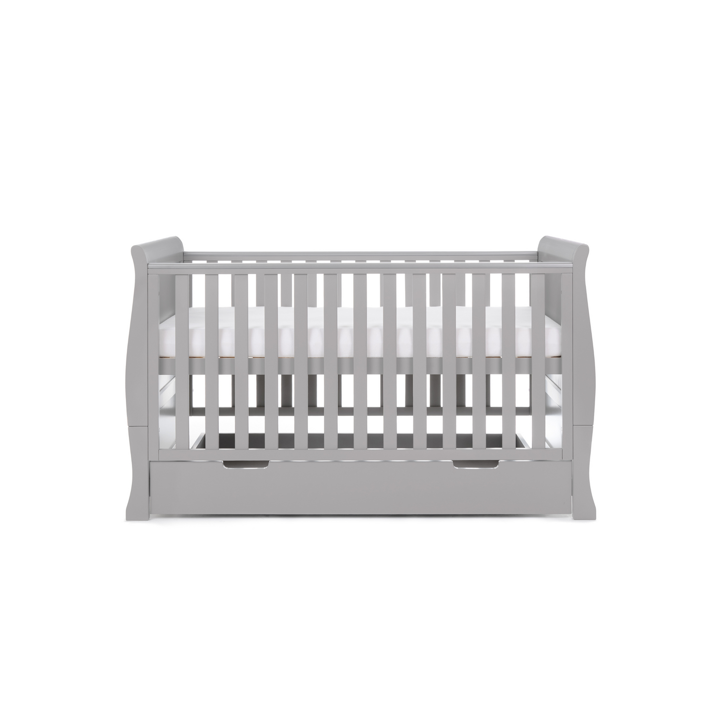 Obaby Stamford Classic Sleigh Cot Bed - Warm Grey 140 x 70