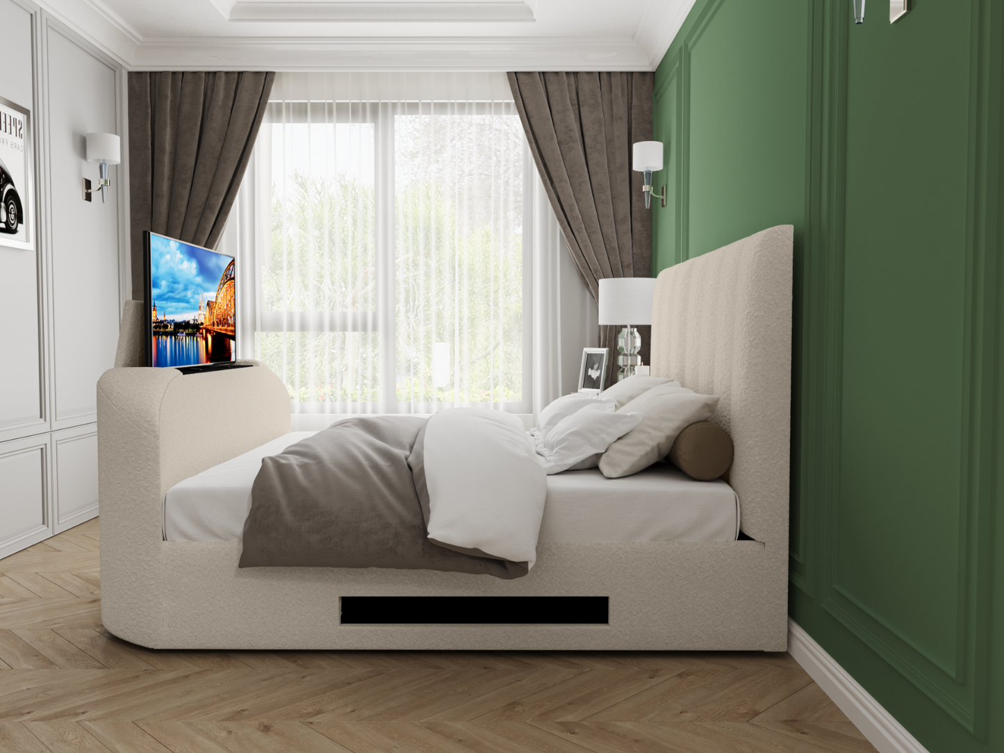 Flair Megane Boucle Side Lift TV Ottoman Bed