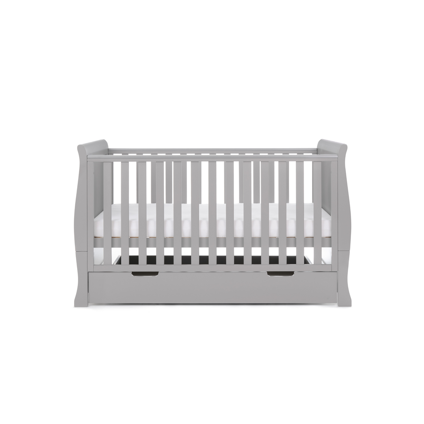 Obaby Stamford Classic Sleigh Cot Bed - Warm Grey 140 x 70