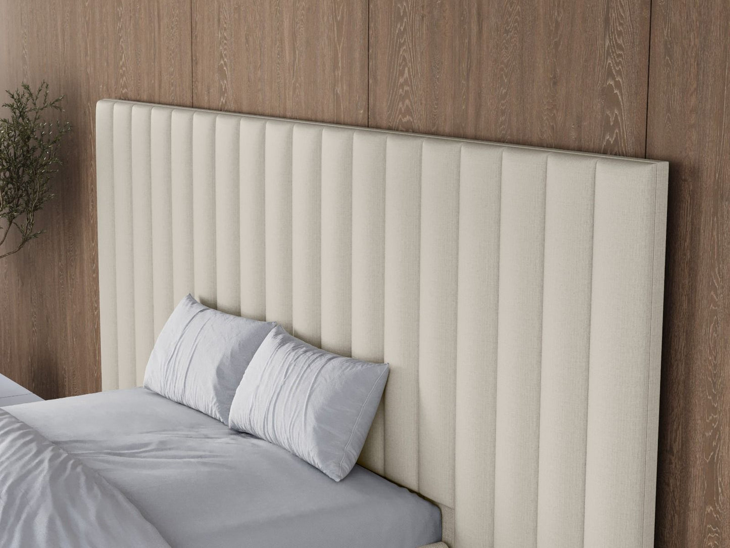 Flair Rosita Hotel Bed with Wide Panelled Headboard Cream