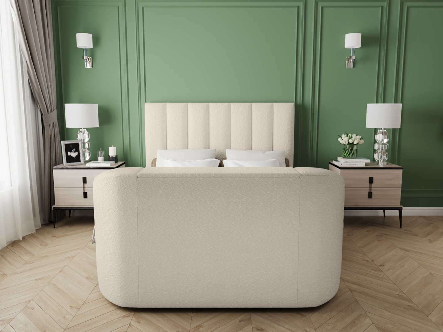 Flair Megane Boucle Side Lift TV Ottoman Bed