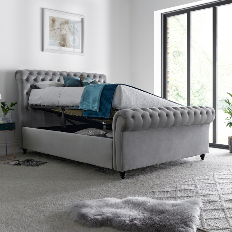 Bedmaster Osborne Velvet Chesterfield Ottoman Bed