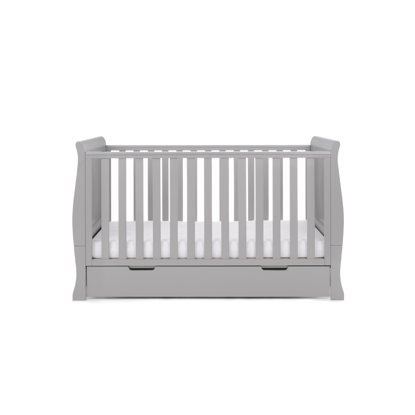 Obaby Stamford Classic Sleigh Cot Bed - Warm Grey 140 x 70