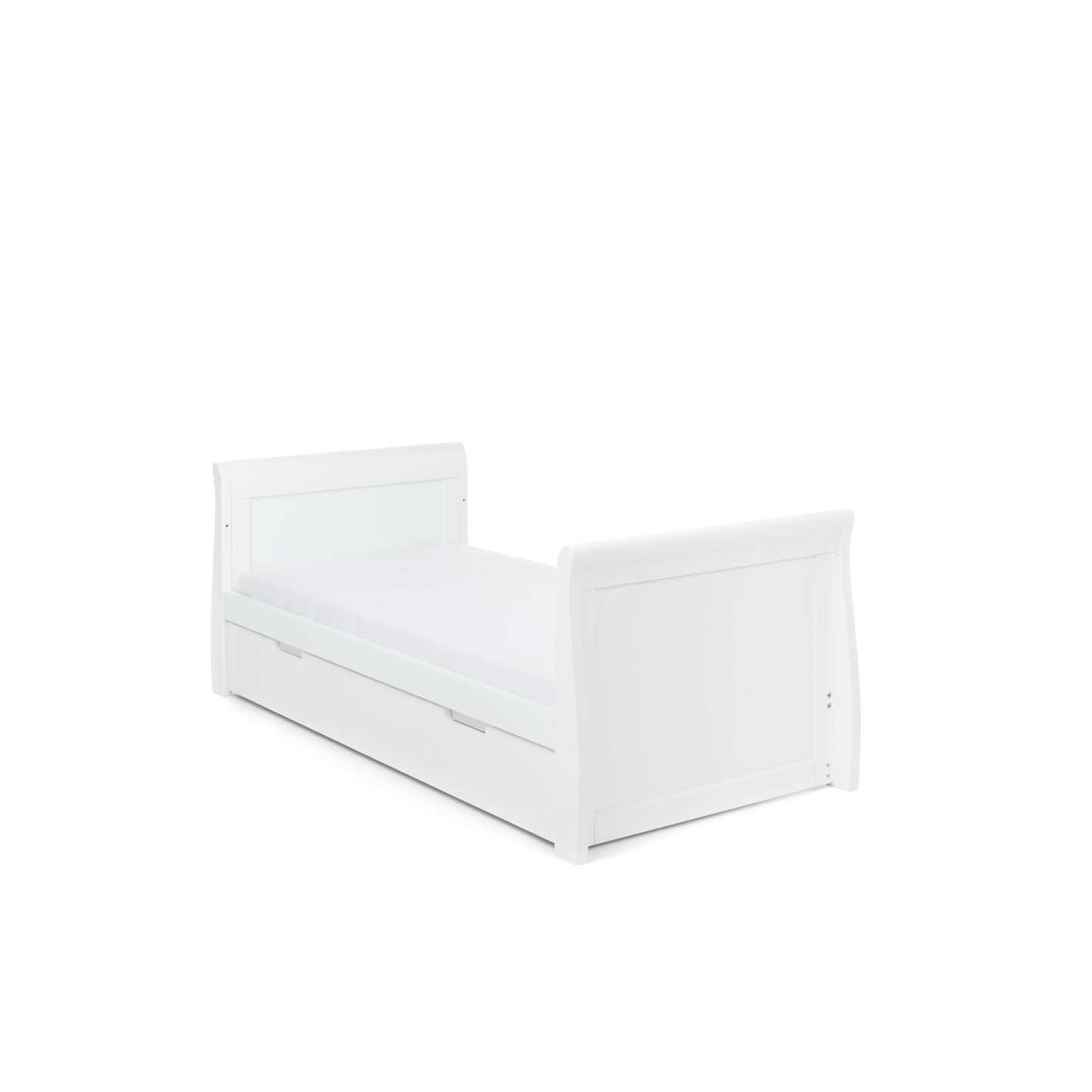 Obaby Stamford Classic Sleigh Cot Bed - White 140 x 70